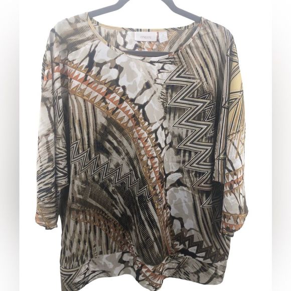 CHICO’S Dolman sleeve chiffon cheetah shirt - Picture 1 of 7